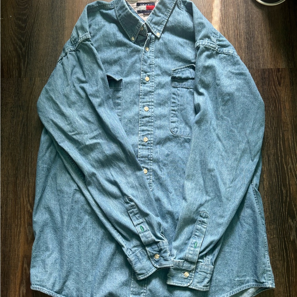 Men's Blue Denim Tommy Hilfiger Shirt